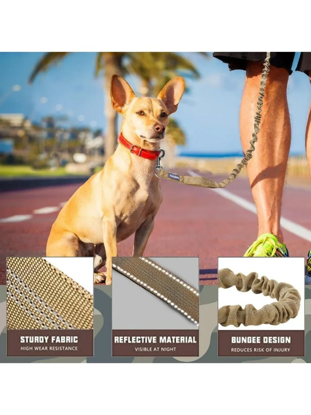 Tactical Dog Harness Set with 6FT Heavy Duty Leash & Reflective Collar for Large